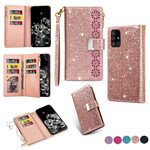 Samsung Galaxy A31 Glitter Zip Wallet Hülle