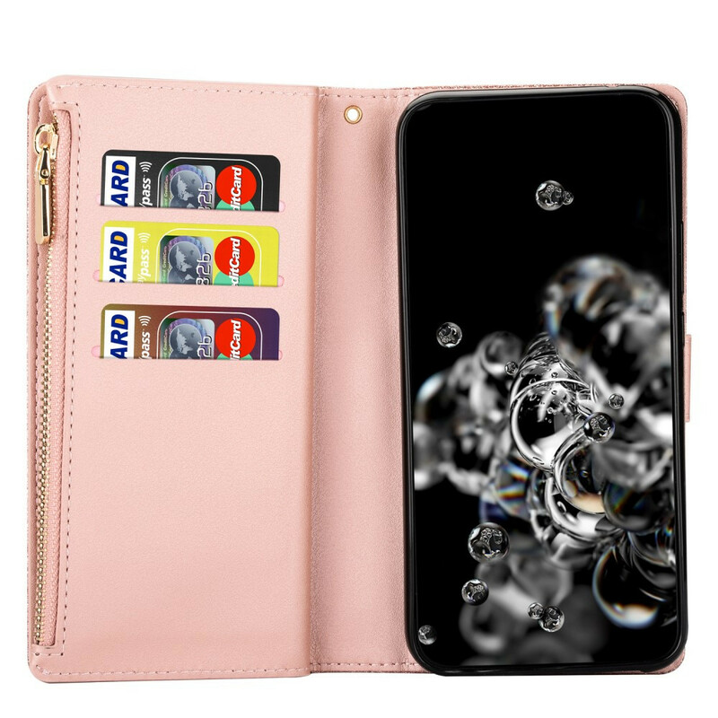 Samsung Galaxy A31 Glitter Zip Wallet Hülle