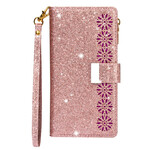 Samsung Galaxy A31 Glitter Zip Wallet Hülle