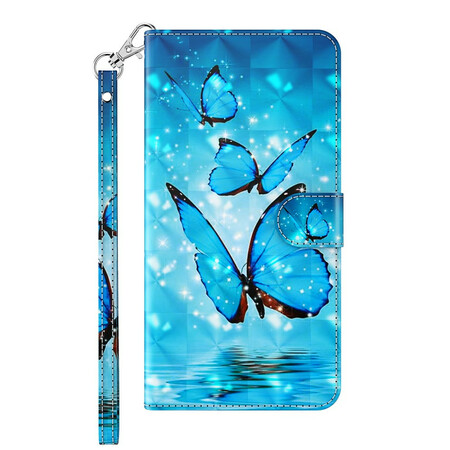 Samsung Galaxy A12 Hülle Blaue Schmetterlinge Volants