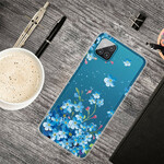 Samsung Galaxy A12 Cover Blaue Blumen