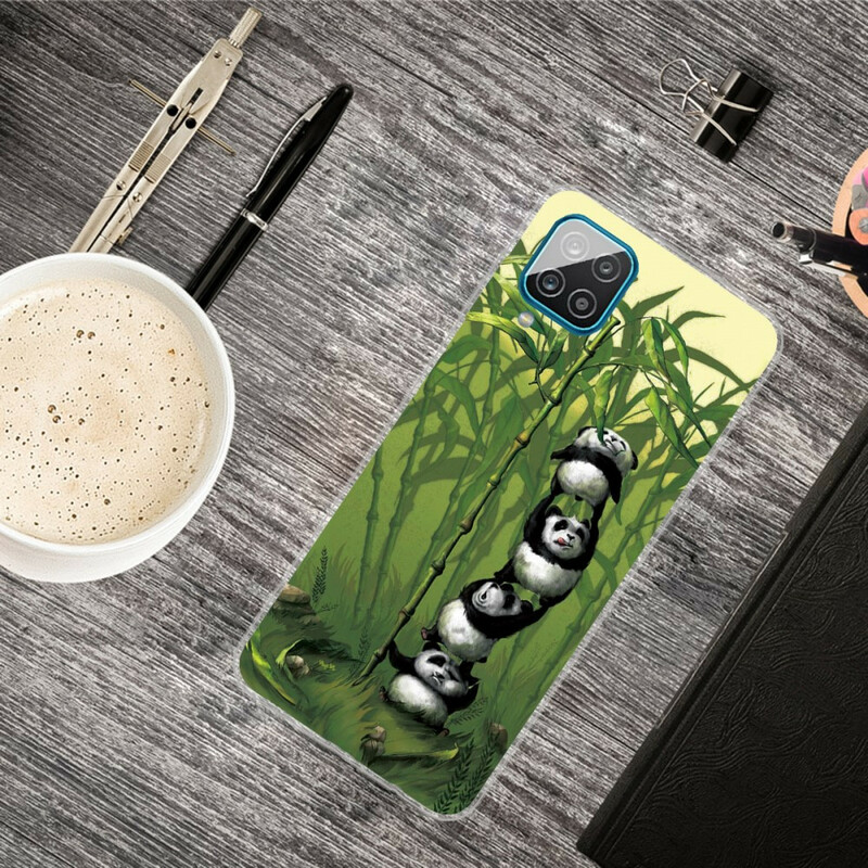 Samsung Galaxy A12 Cover Pandas Tas