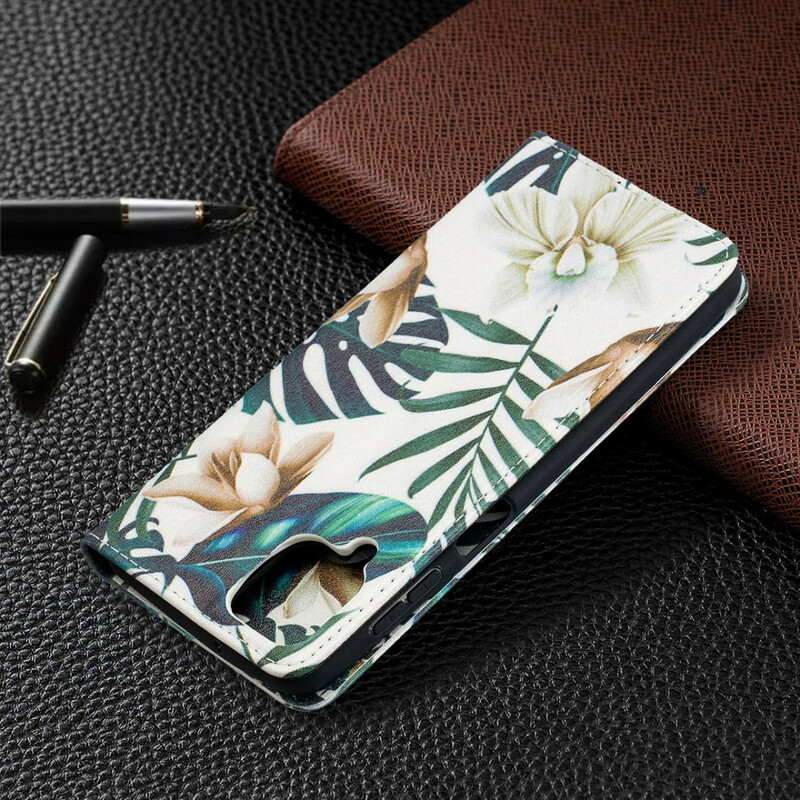 Flip Cover Samsung Galaxy A12 Blätter