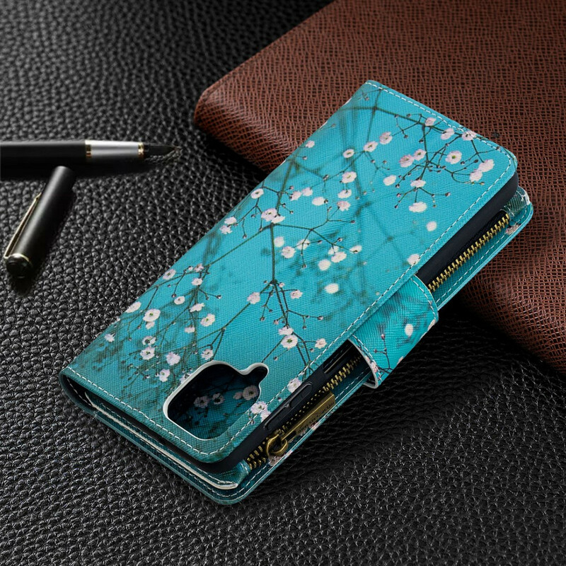Samsung Galaxy A12 Tasche mit Reißverschluss Baum