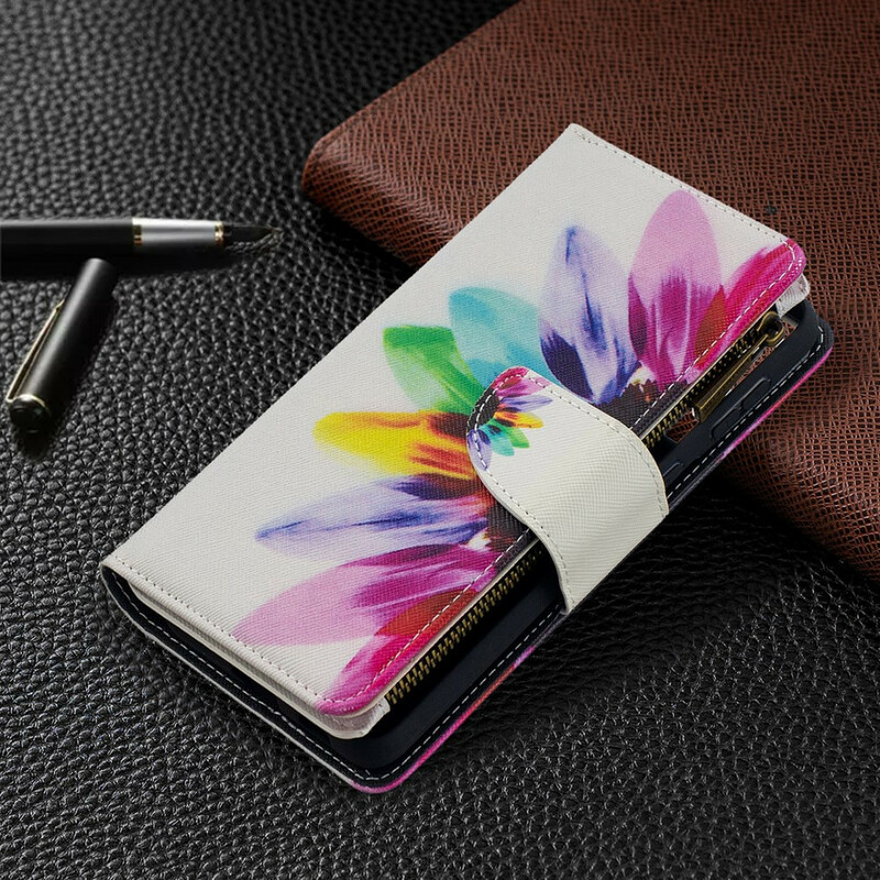 Hülle Samsung Galaxy S21 Plus 5G Reißverschlusstasche Blume