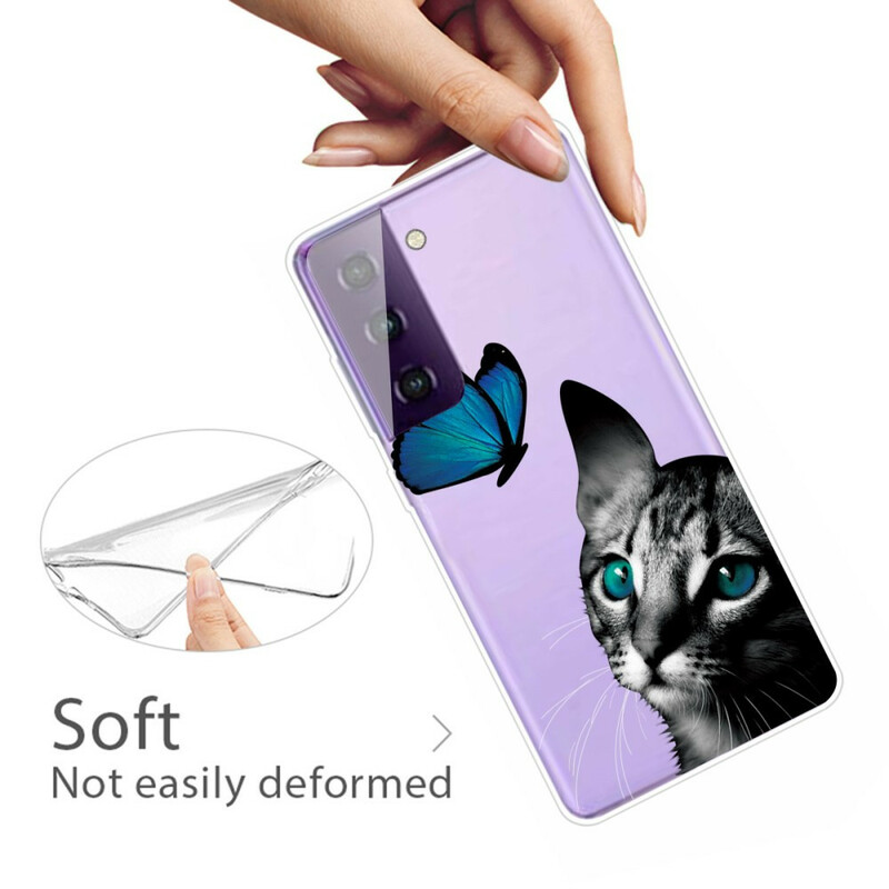 Samsung Galaxy S21 Plus 5G Katze und Schmetterling Cover
