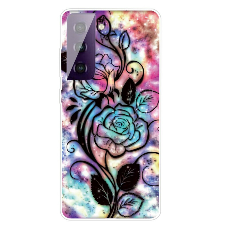 Samsung Galaxy S21 5G Cover Blume Grafik