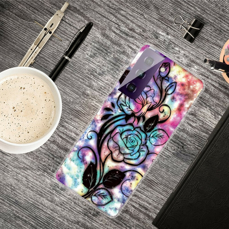 Samsung Galaxy S21 5G Cover Blume Grafik