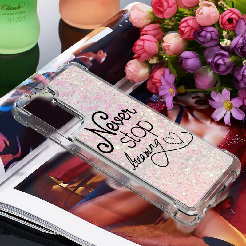 Samsung Galaxy S21 5G Never Stop Dreaming Glitter Cover