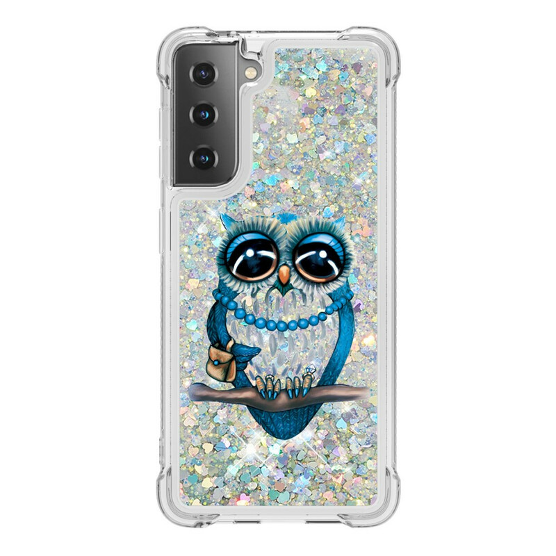 Samsung Galaxy S21 5G Miss Eule Glitter Cover