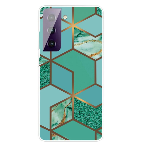 Samsung Galaxy S21 5G Cover Marmor Geometrisch