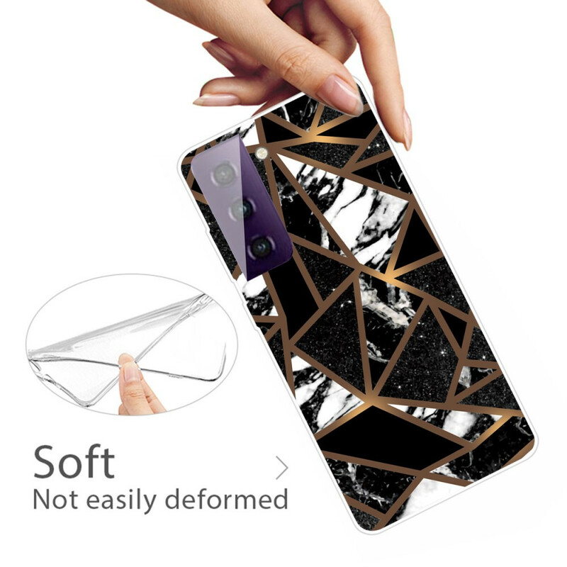 Samsung Galaxy S21 5G Cover Marmor Geometrisch