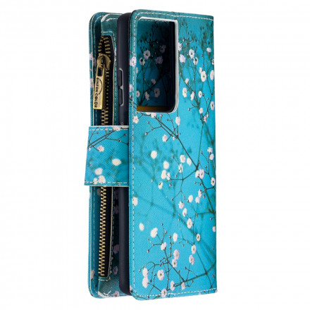 Samsung Galaxy S21 Ultra 5G con cover a zip Albero