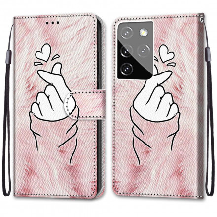 Samsung Galaxy S21 Ultra 5G Custodia con cuore a forma di dito