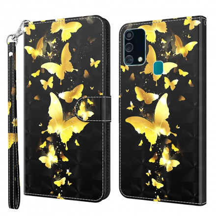 Samsung Galaxy A32 5G Custodia Farfalle gialle