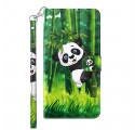 Custodia per Samsung Galaxy A32 5G Light Spot Panda e Bamboo