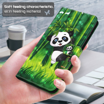 Custodia per Samsung Galaxy A32 5G Light Spot Panda e Bamboo