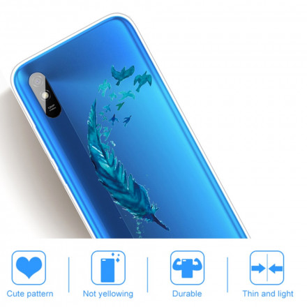 Xiaomi Redmi 9A Bella cover blu piuma