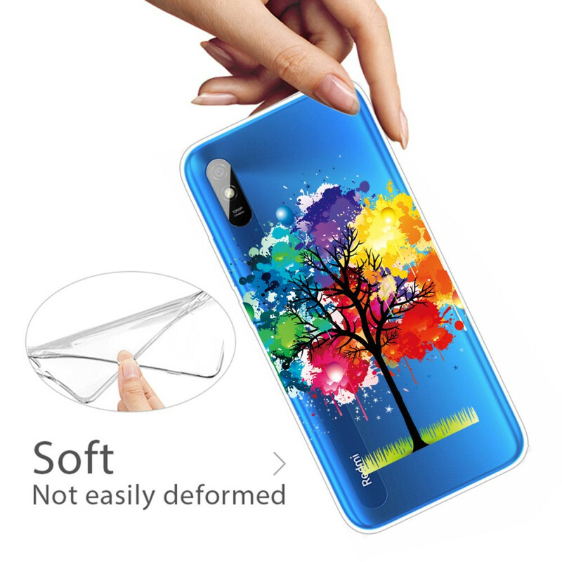 Xiaomi Redmi 9A Custodia trasparente per albero acquerello