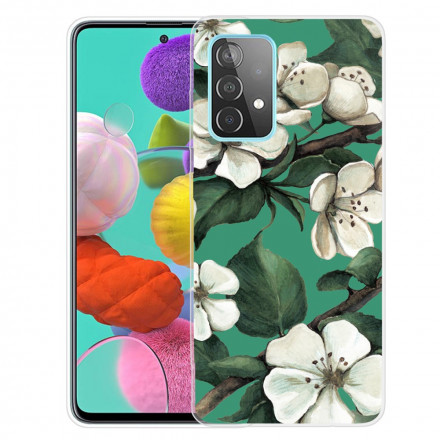 Samsung Galaxy A32 5G Cover dipinta di fiori bianchi