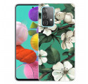 Samsung Galaxy A32 5G Cover dipinta di fiori bianchi