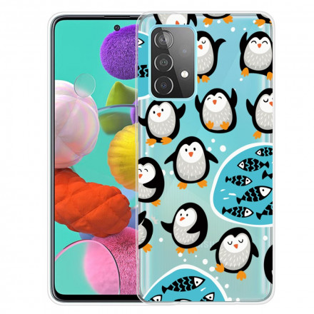 Samsung Galaxy A52 5G Custodia Pinguini e pesci
