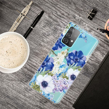 Custodia Samsung Galaxy A52 5G Clear Watercolour Flower