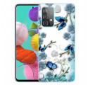 Samsung Galaxy A52 5G Clear Case Farfalle e fiori Retro