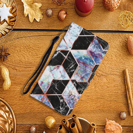 Samsung Galaxy A32 5G Custodia geometrica in marmo
