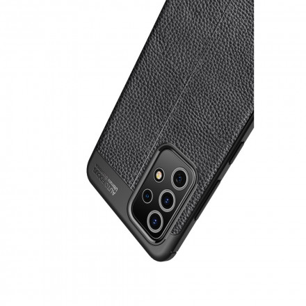 Samsung Galaxy A52 5G Custodia in pelle effetto litchi doppia linea