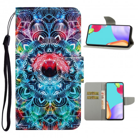 Housse Samsung Galaxy A52 5G Flashy Mandala à Lanière