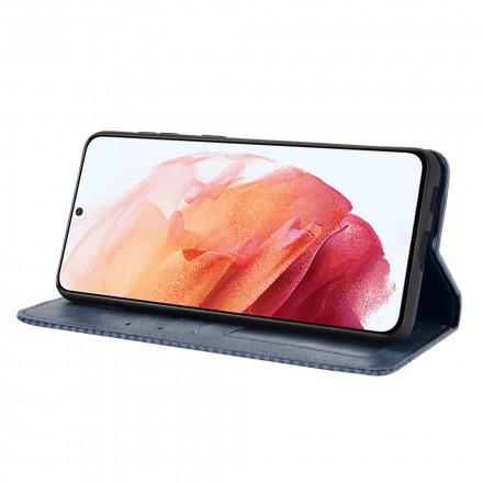 Flip Cover Samsung Galaxy S21 Plus 5G effetto pelle stile vintage