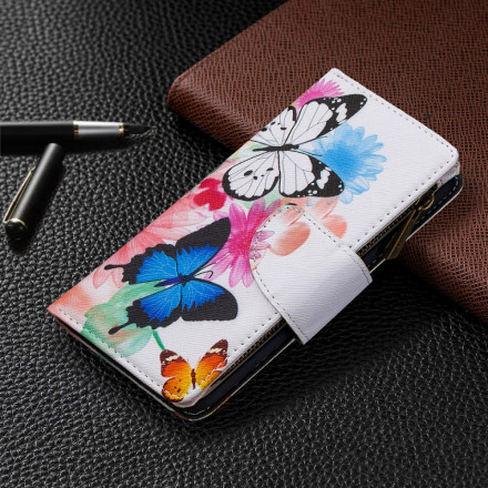 Xiaomi Redmi Note 8T Tasca con zip Farfalle