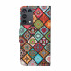 Samsung Galaxy S21 Ultra 5G Custodia Patchwork Mandalas con cinturino