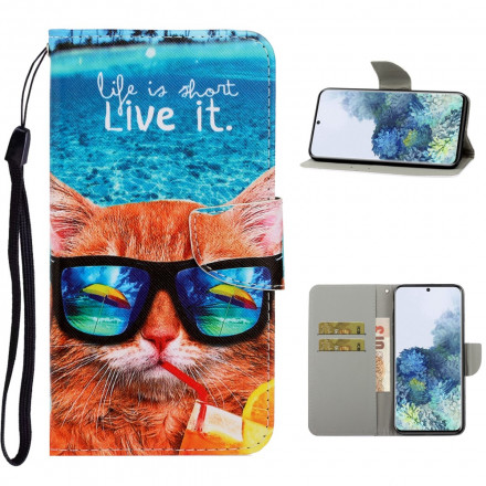 Custodia Samsung Galaxy S21 Ultra 5G Cat Live It Strap