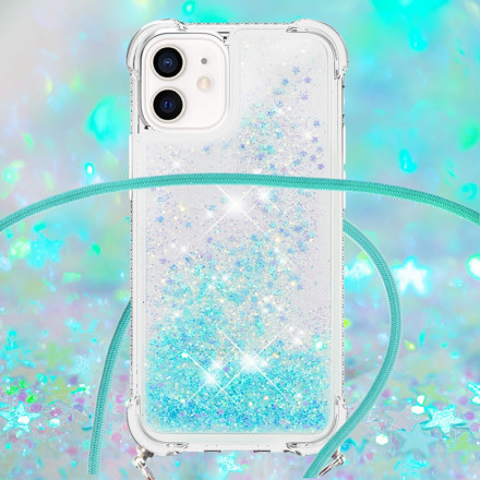 Custodia iPhone 12 Mini Glitter e Cavo