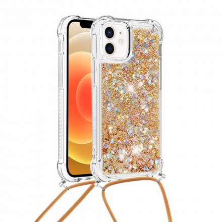 Custodia iPhone 12 Mini Glitter & String