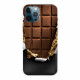 Custodia flessibile per iPhone 12 / 12 Pro, cioccolato