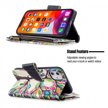 Cover per iPhone 11 Zip Pocket Tree