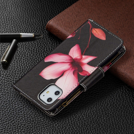 Cover per iPhone 11 con tasca a cerniera Fiore