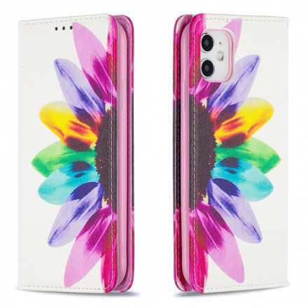 Flip Cover iPhone 11 Watercolour Flower