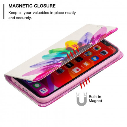 Flip Cover iPhone 11 Watercolour Flower