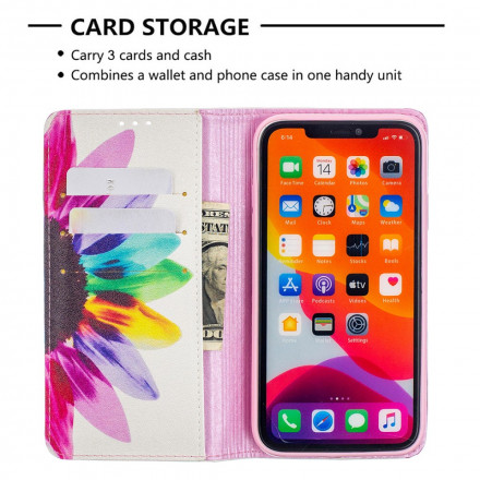 Flip Cover iPhone 11 Watercolour Flower