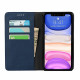 Flip Cover iPhone 11 in vera pelle di litchi con cinturino