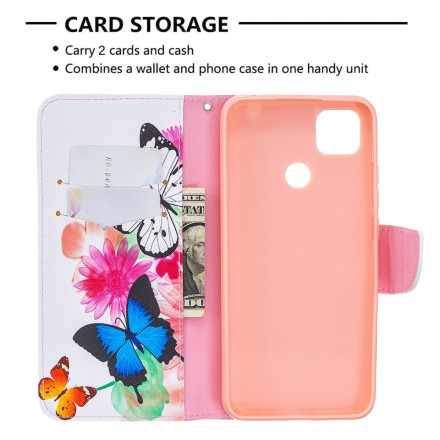 Xiaomi Redmi 9C Incredible Colorful Butterflies Custodia