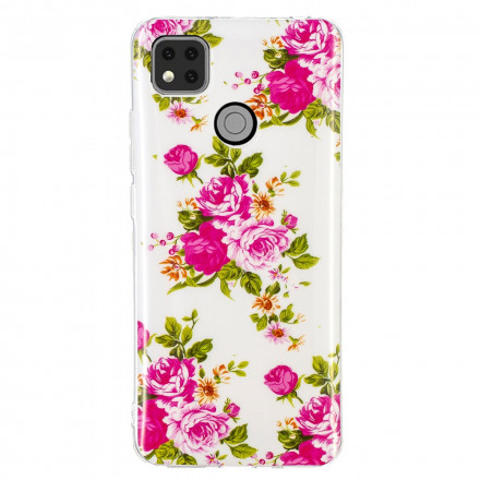 Xiaomi Redmi 9C Custodia Liberty Flowers Fluorescente