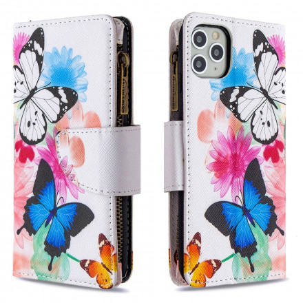 iPhone 11 Pro Max Tasca con cerniera Farfalle