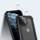 Custodia per iPhone 11 Pro Max trasparente con struttura in fibra di carbonio