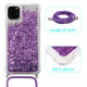 Custodia per iPhone 11 Pro Max con glitter e cordoncino