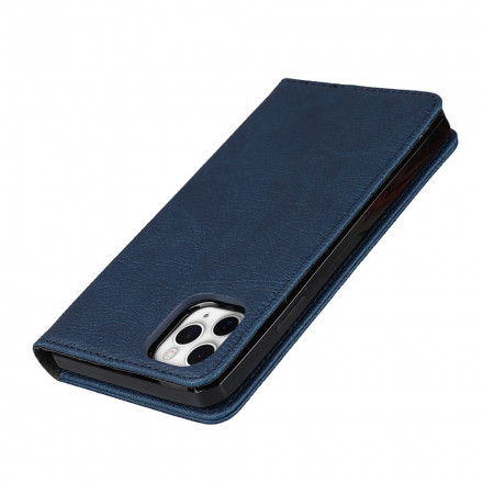 Flip Cover iPhone 11 Pro Max Cover staccabile in vera pelle di litchi